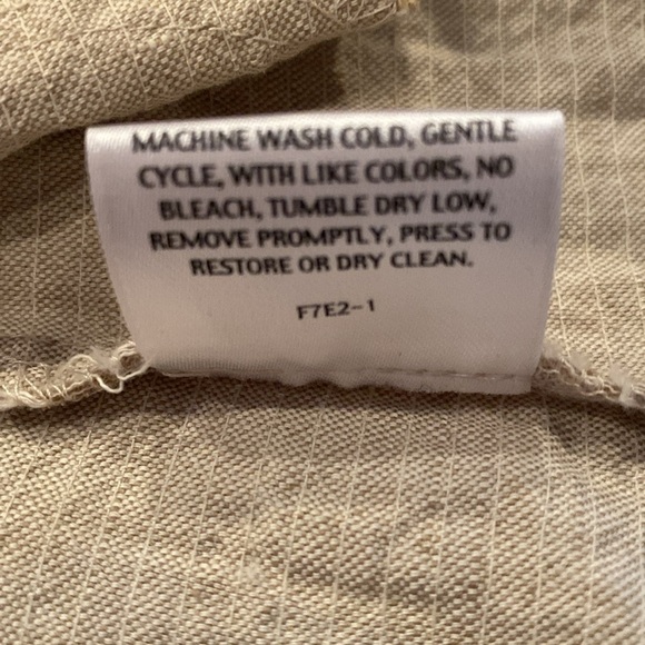 Eileen Fisher Cream Tan crinkled Linen Cotton blend long Jacket cardigan Sz XS - Picture 7 of 11